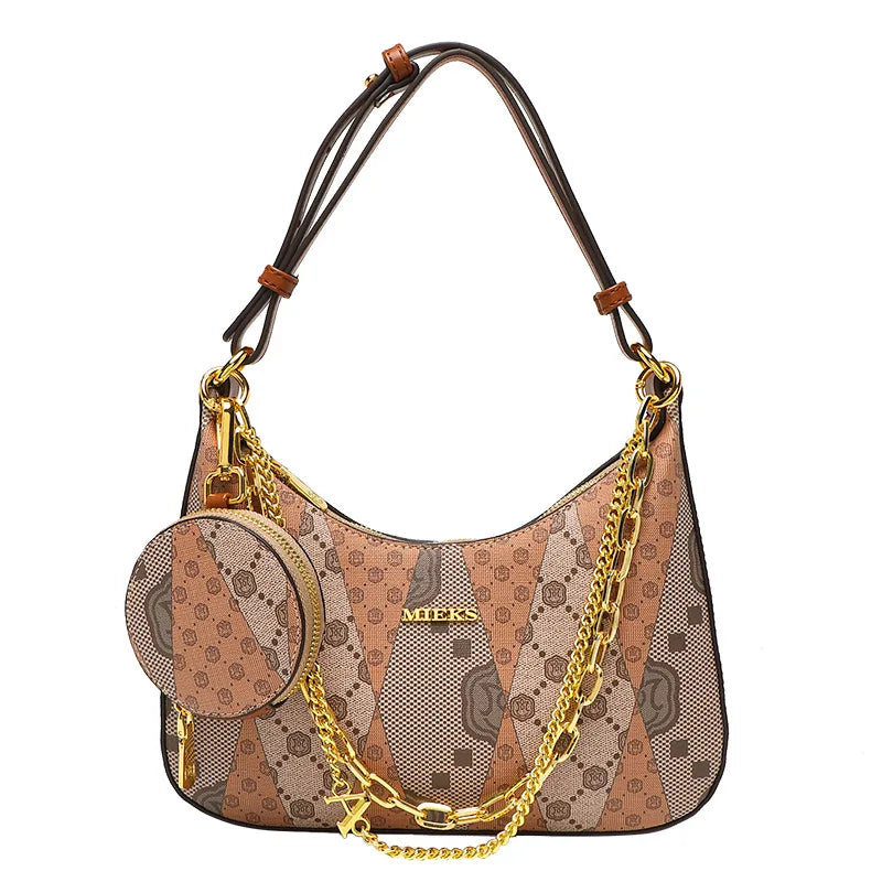 VintageChic β French Chain Cowhide Large Tote Bag