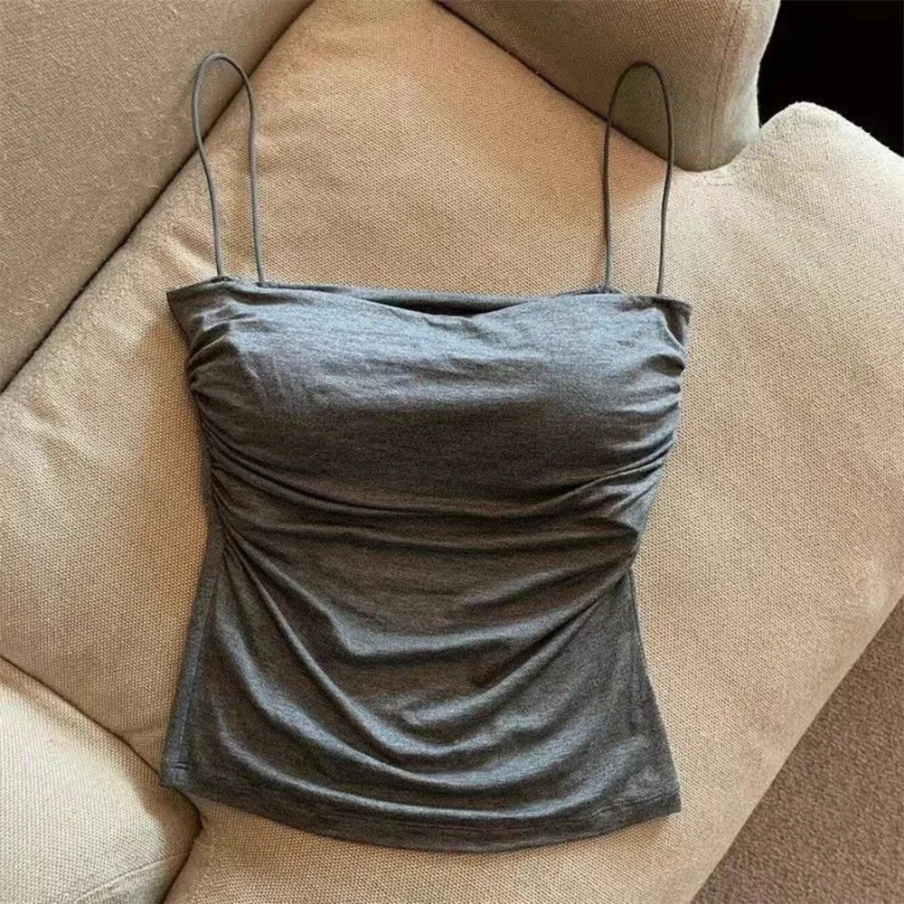 Stylish Waist Pleated Corset Top β Sleeveless, Supportive & Sexy