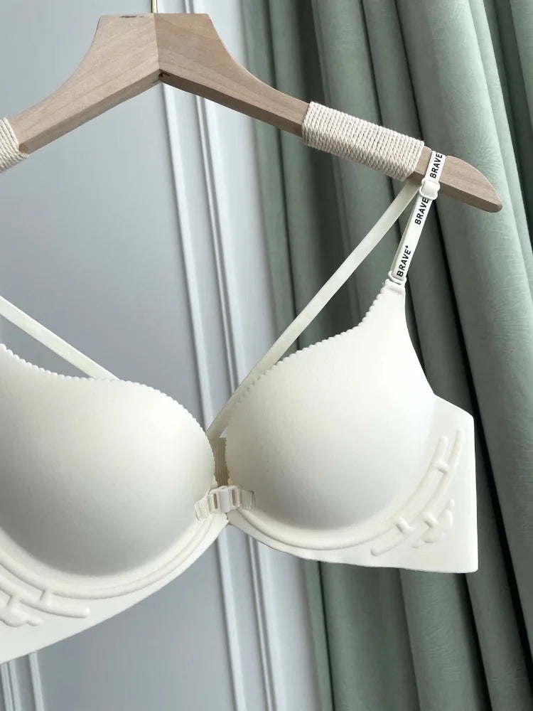 YUQI Front-Button Push-Up Bra Set β Slimming & Sexy Back Support