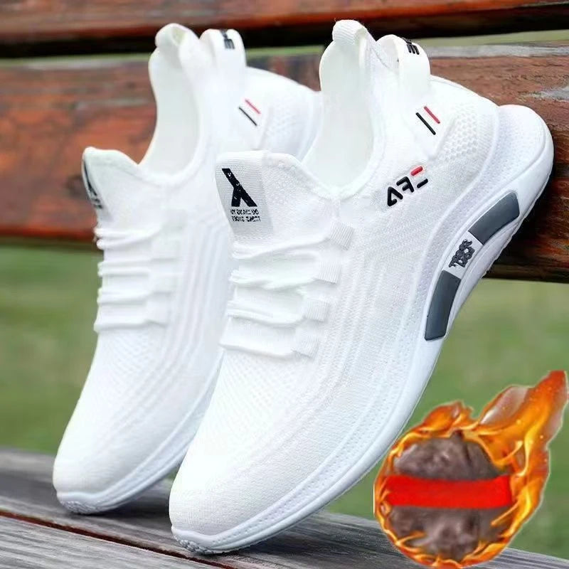 SpringAir 2025 – Men’s Breathable White Casual Walking Sneakers