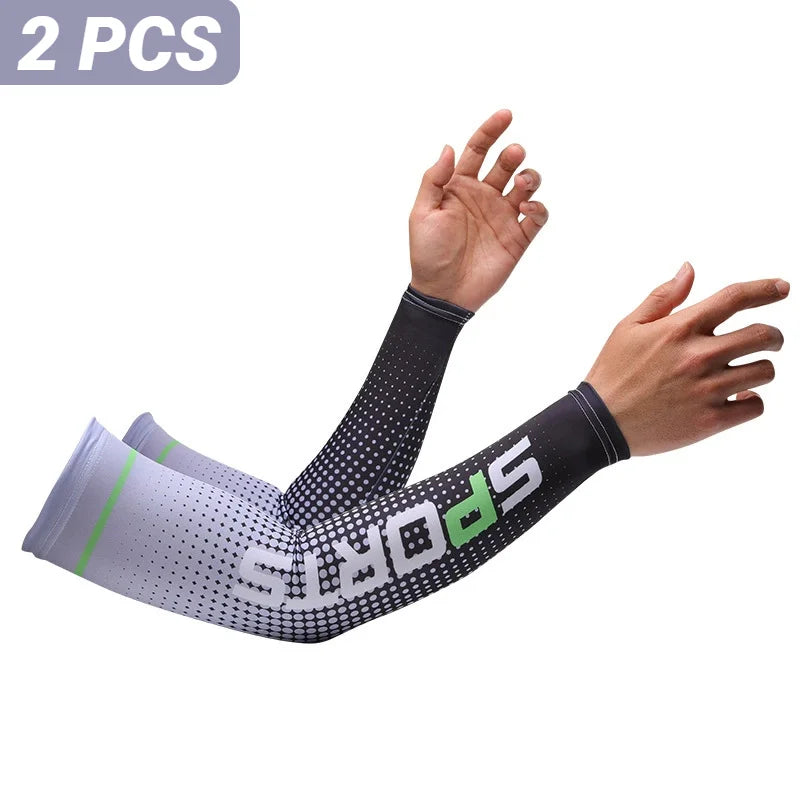 2PCS Ice Silk UV Protection Arm Sleeves β Cooling Sun Sleeves for Outdoor Sports