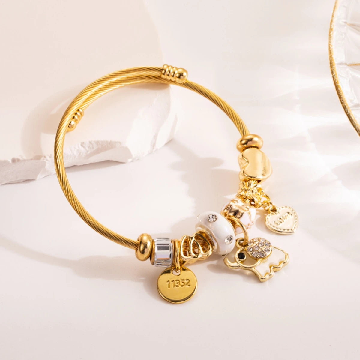 Fashion Stainless Steel Multi-Element Love Beaded Bracelet for Women