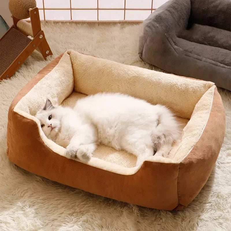Cat & Small Dog Bed β Soft Cushion Basket House for Pets