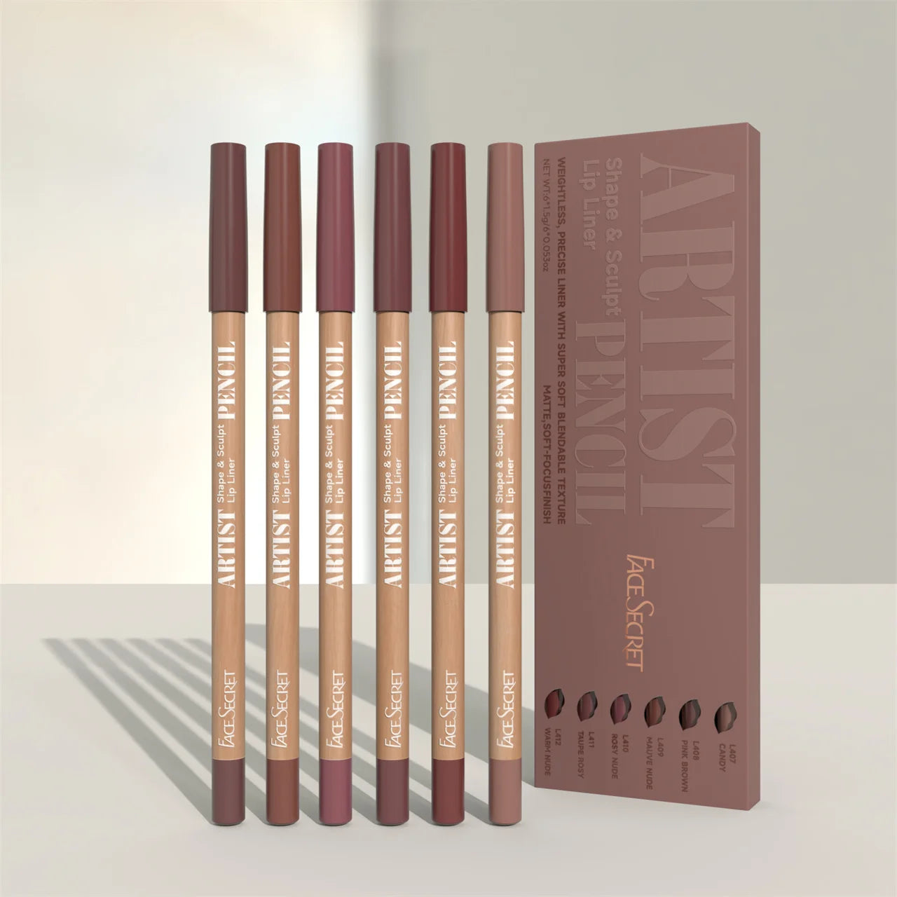 Face Secret Matte Lip Liner Set β Precise & Soft Blendable