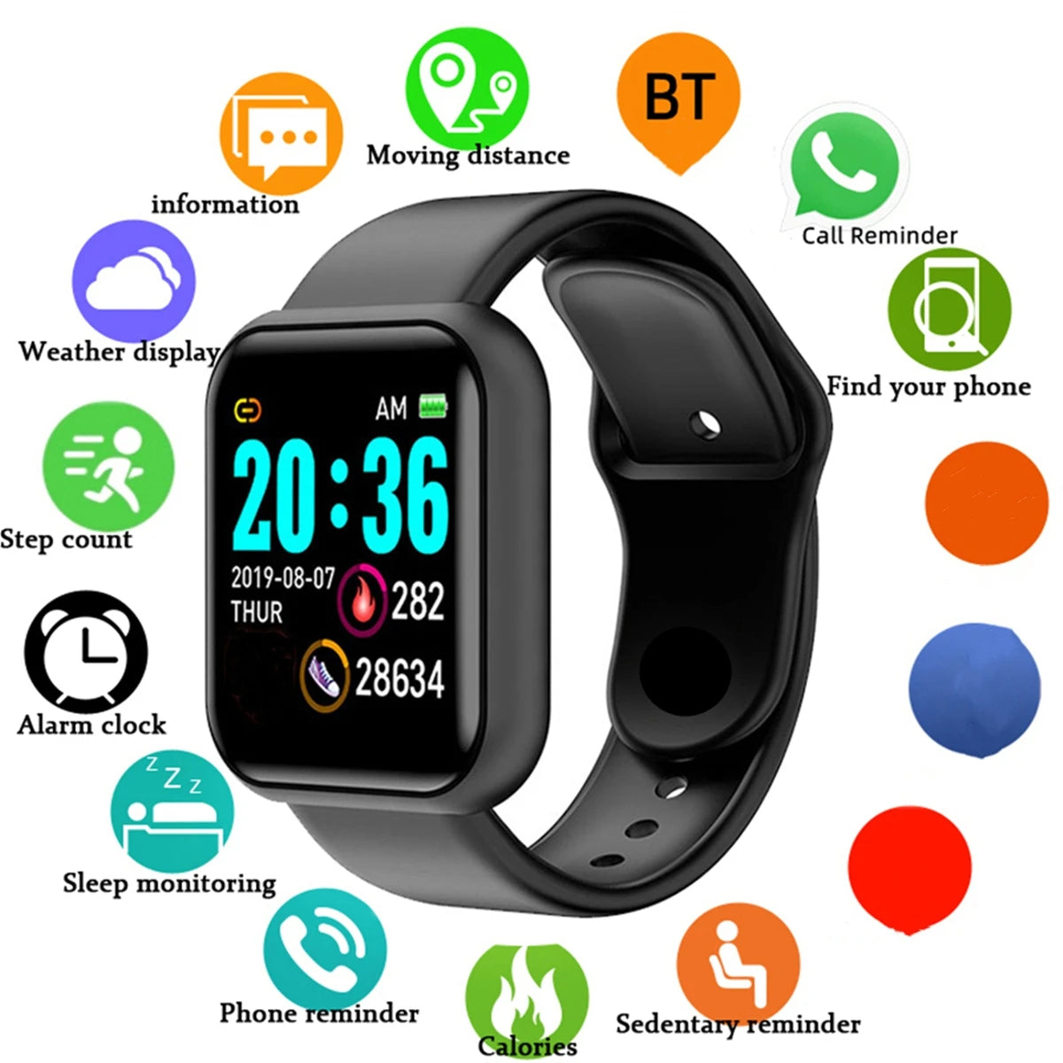 FitPulse 116Plus β Smart Fitness Watch with Heart Rate & Message Alerts