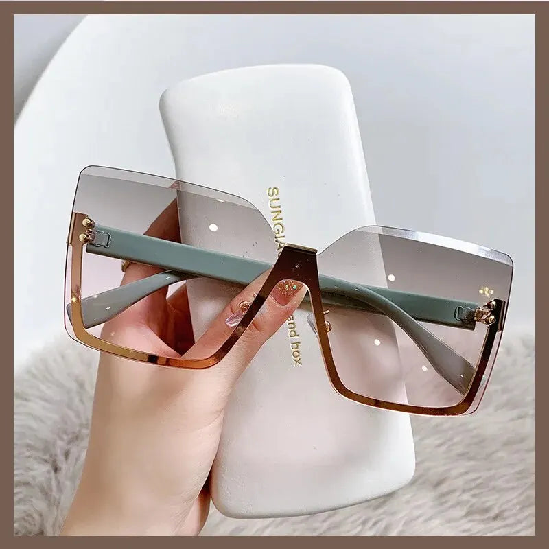 EuroSlim β Half-Frame Metal Fashion Sunglasses for Women