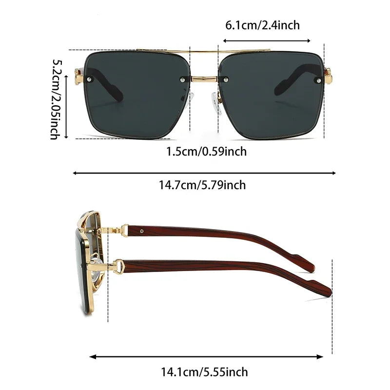 KAMMPT RetroPilot – Women’s Double Bridge Metal Sunglasses