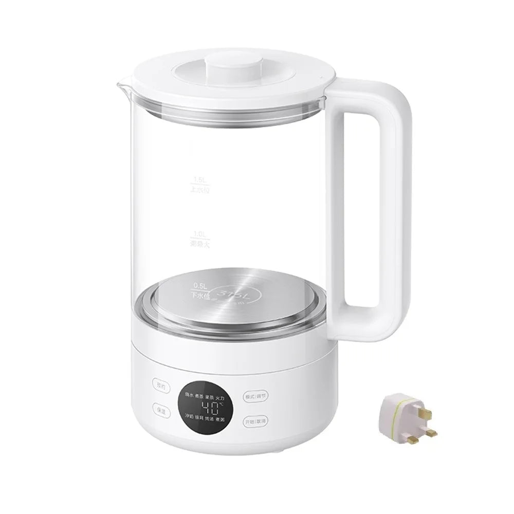 Xiaomi Mijia Health Kettle S1 β 1.5L Multifunctional Glass Kettle with 316L Steel Plate, 1000W