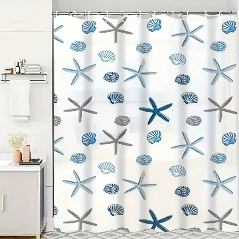 Shower Curtain β Waterproof PEVA with Printed Pattern (1pc)