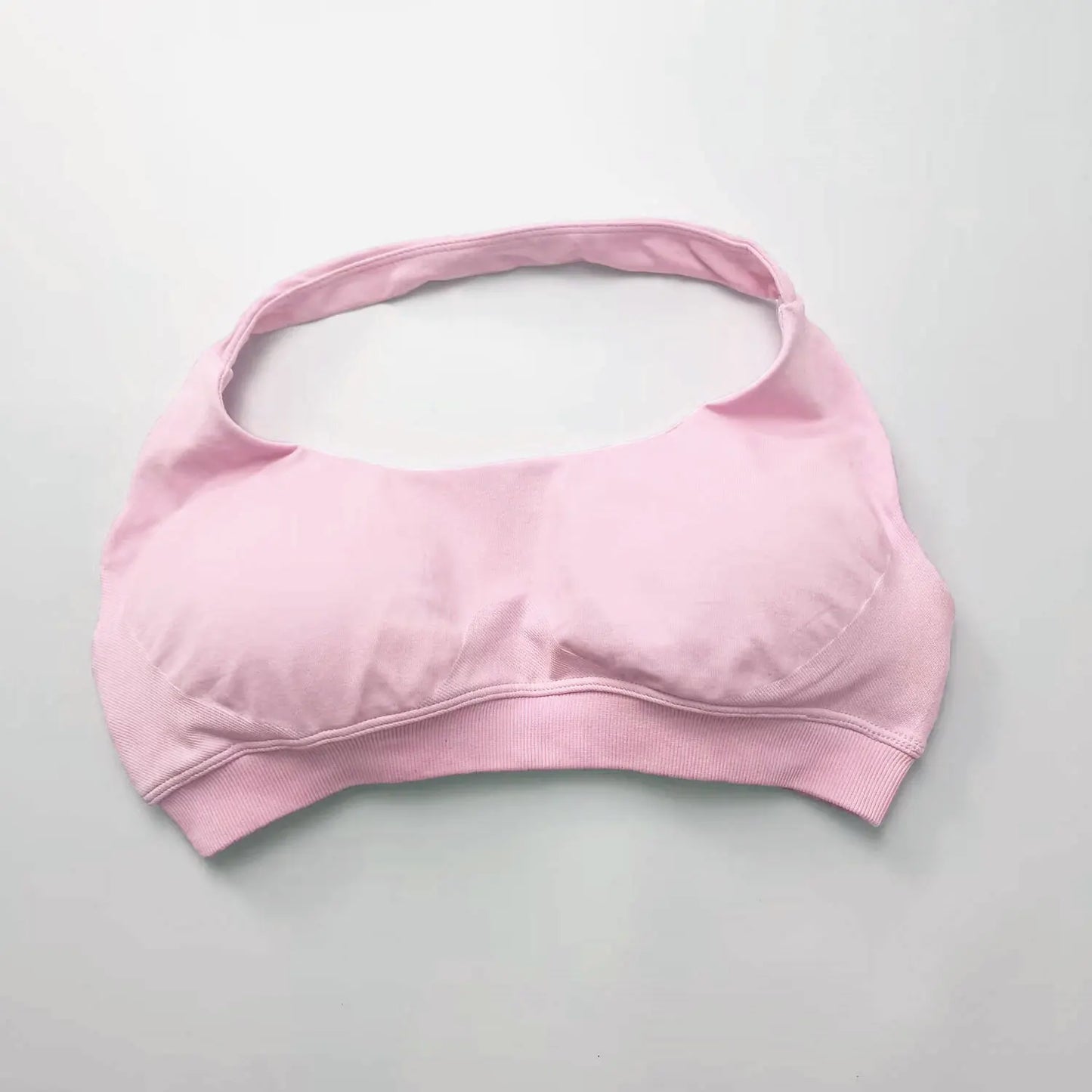 NCLAGEN Impact High-Support Seamless Sports Bra β Push-Up Halter Top with Open Back