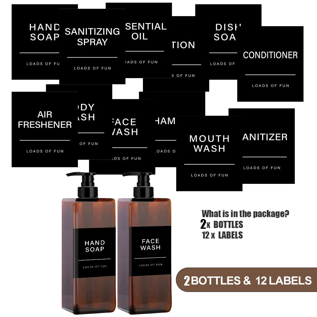 Soap Dispenser β 500ml Refillable Bottle with Labels