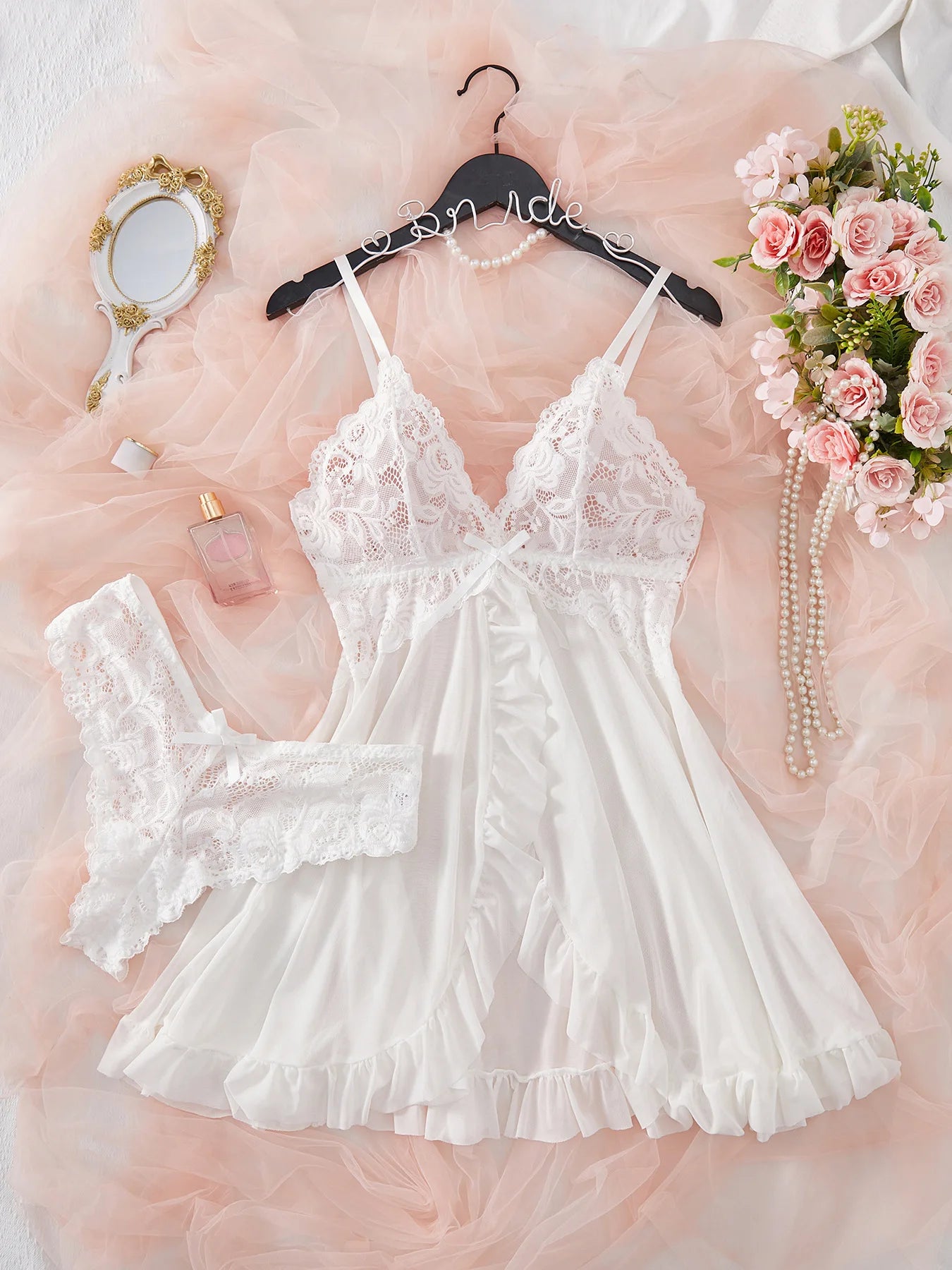 Sexy Lace Lingerie Nightdress β V-Neck Slim Fit Sleepwear for Women