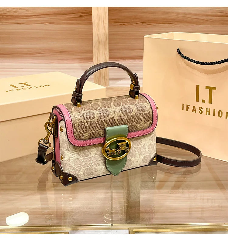 ContrastEdge β Minimalist High-End Portable Box Crossbody Bag