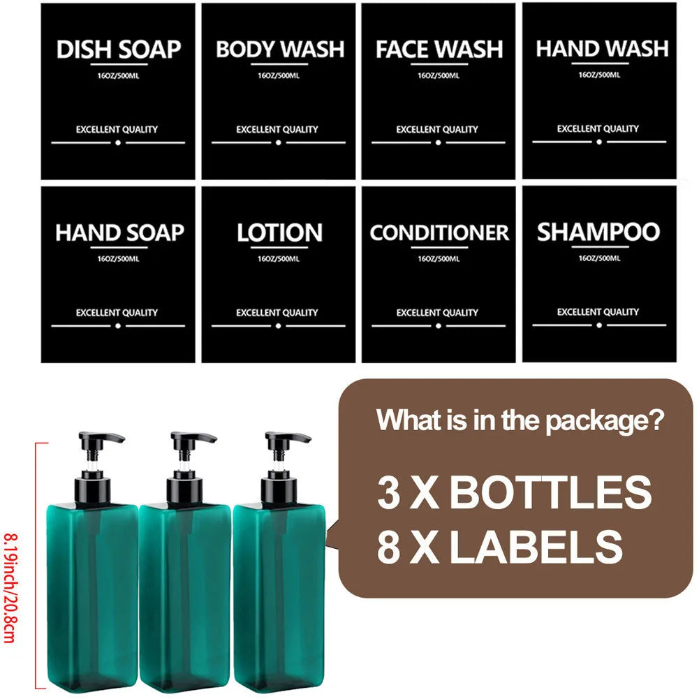 Soap Dispenser β 500ml Refillable Bottle with Labels