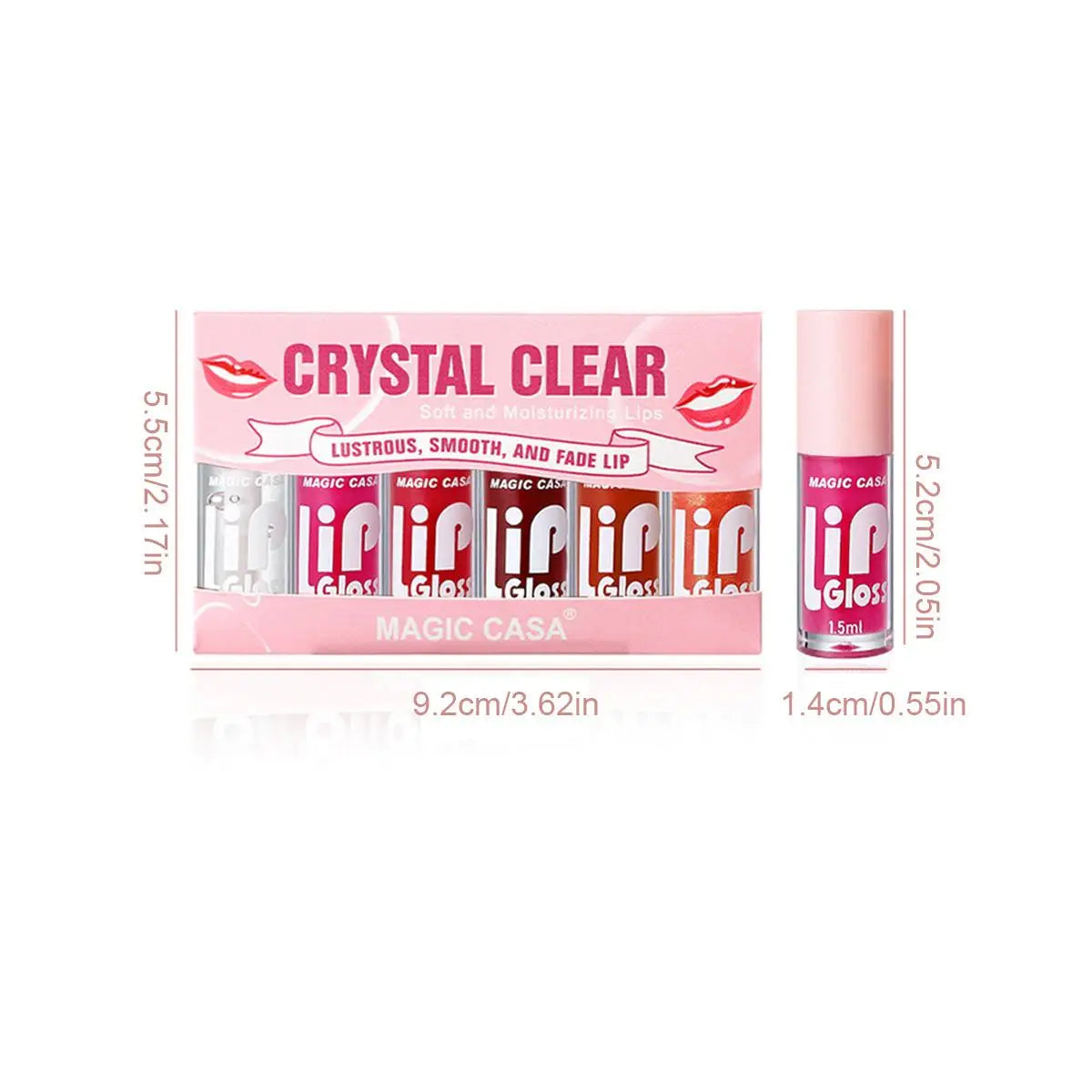 MAGIC CASA 6pcs Hydrating Jelly Lip Oil Set – Long-Lasting Moisture