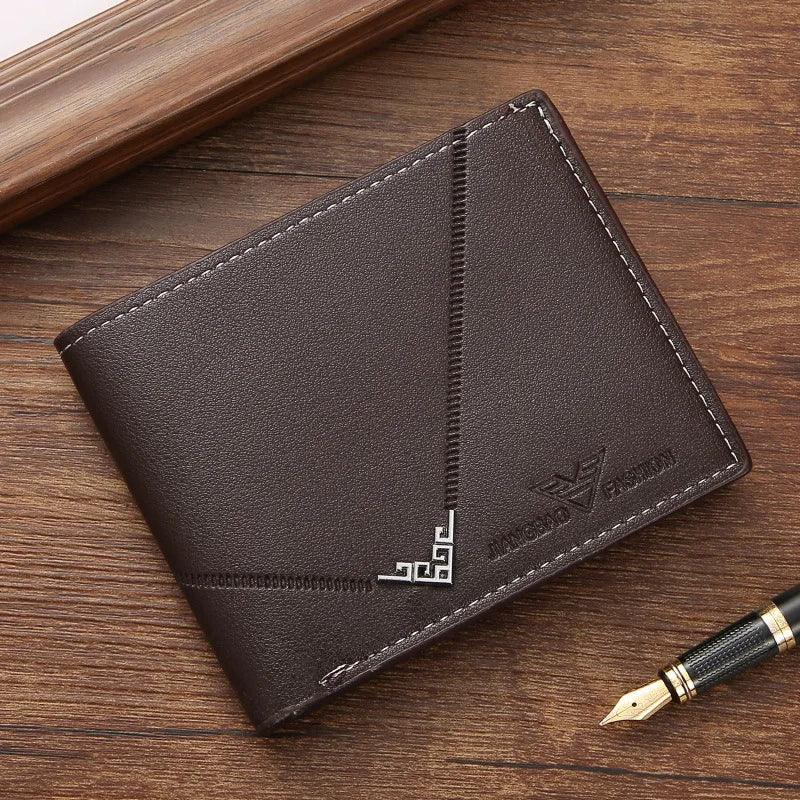 Men’s Slim Bifold Leather Wallet – Money Clip & Multi-Card Holder