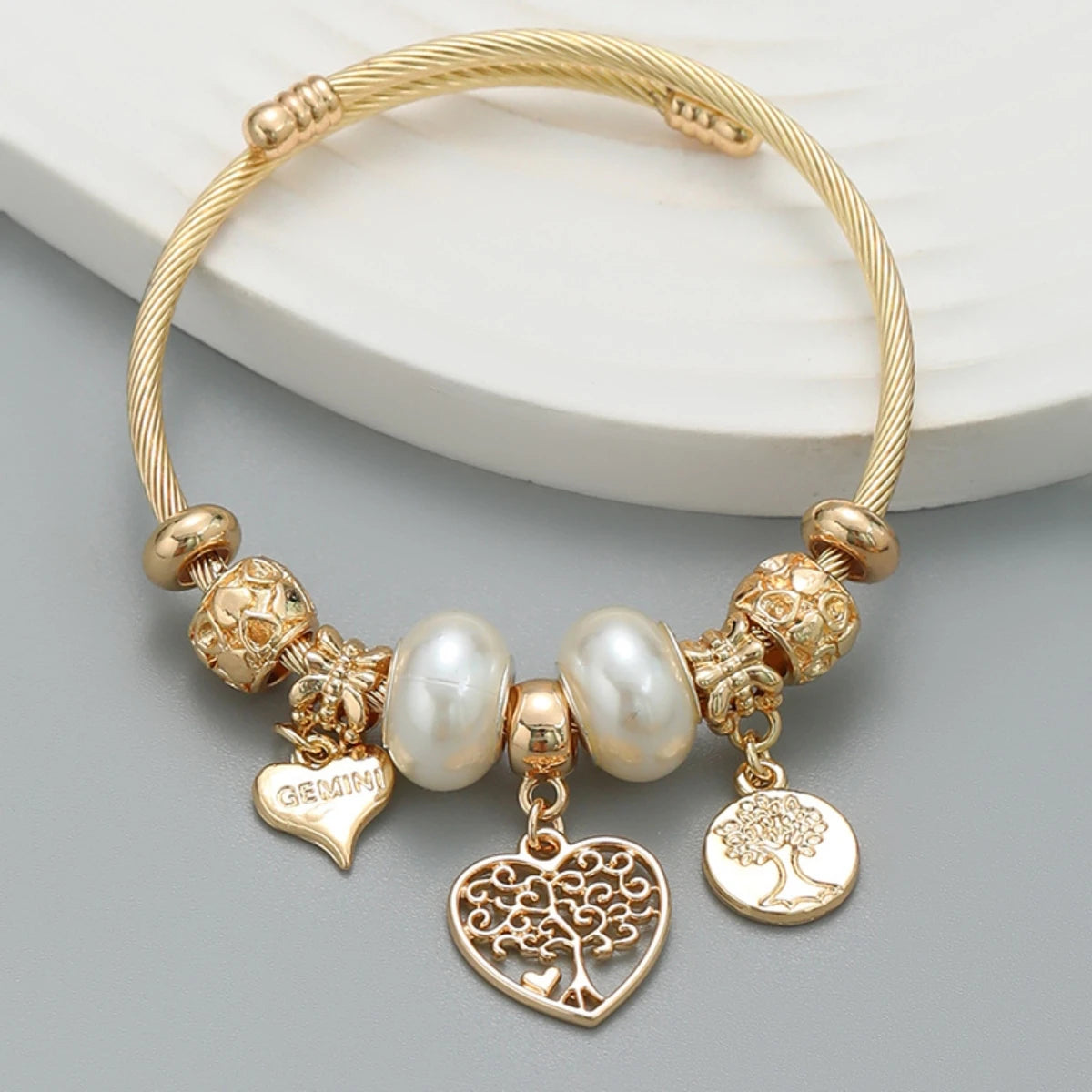 Fashion Stainless Steel Multi-Element Love Beaded Bracelet for Women