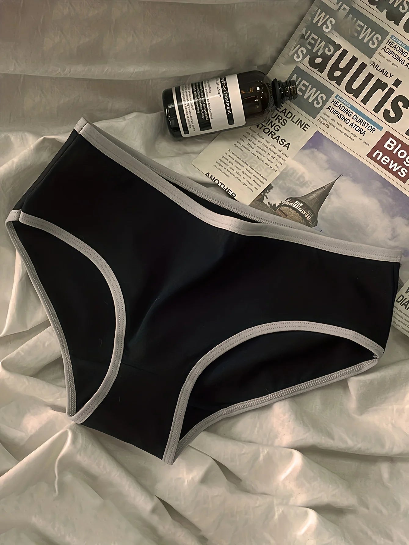 3-Piece Cotton Minimalist Underwear Set β Mid Waist Japanese-Inspired Triangle Bras for Women