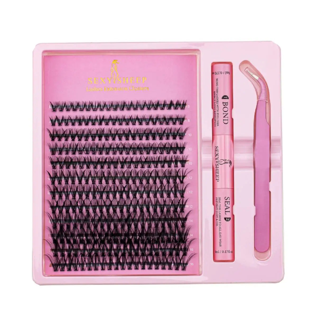 DIY Eyelash Extension Kit β Cluster Lashes with Bond, Seal & Applicator