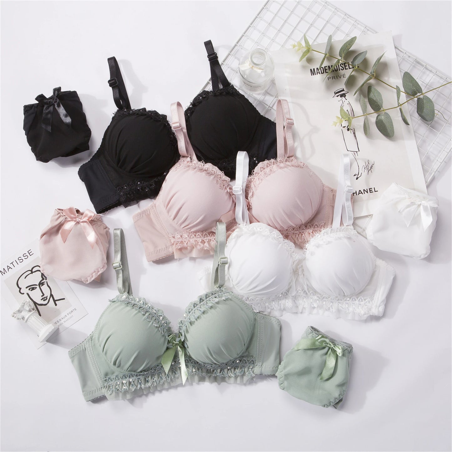 Sexy Push-Up Bra Set – Comfortable & Adjustable Lingerie for Small Breasts
