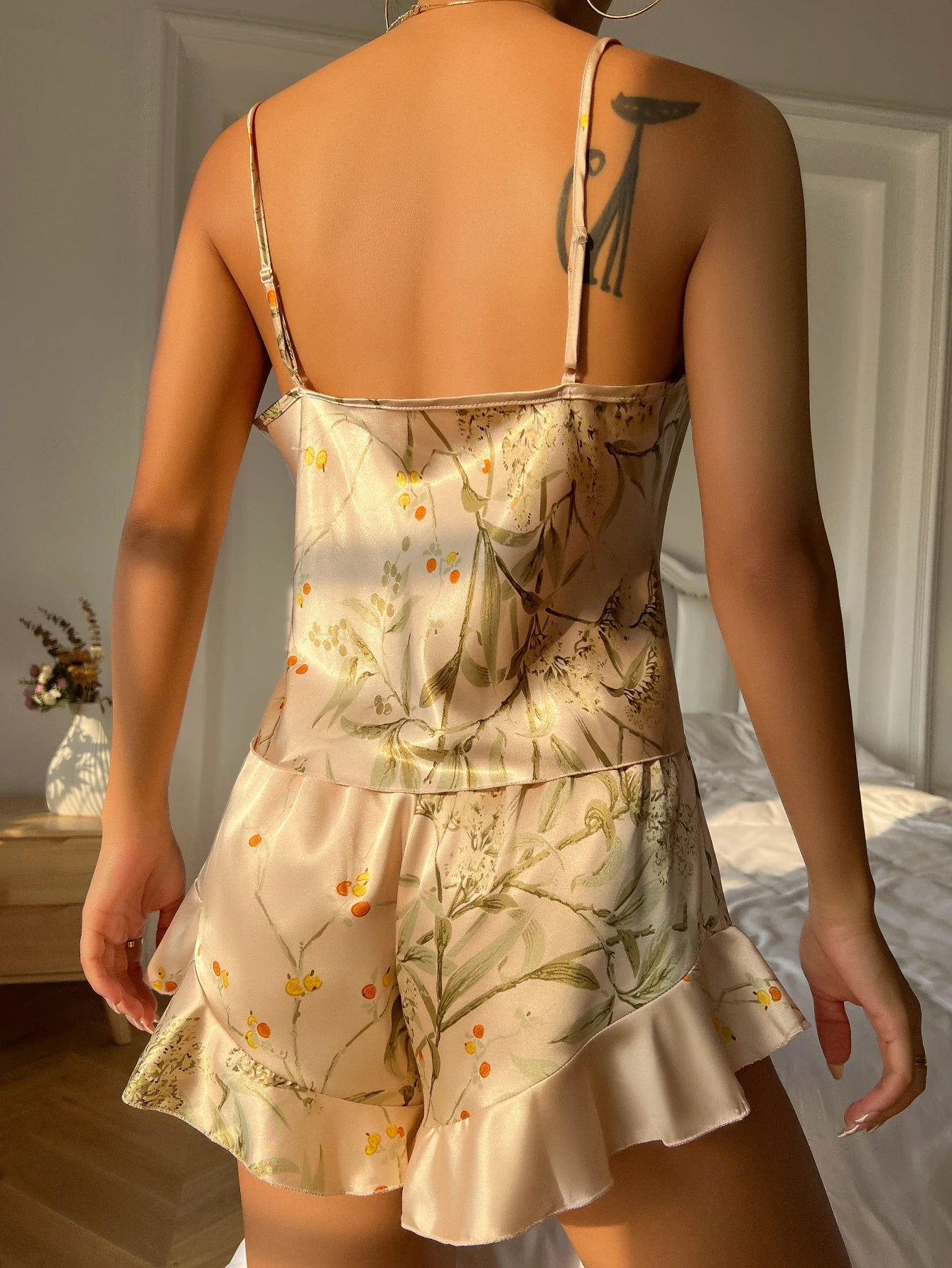 FloraLuxe – Elegant Floral PJ Set