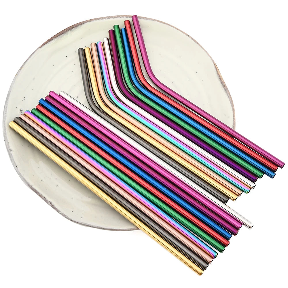 Metal Straws β Reusable 304 Stainless Steel Set with Brush