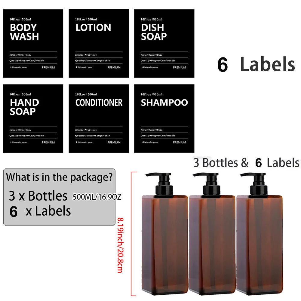 Soap Dispenser β 500ml Refillable Bottle with Labels