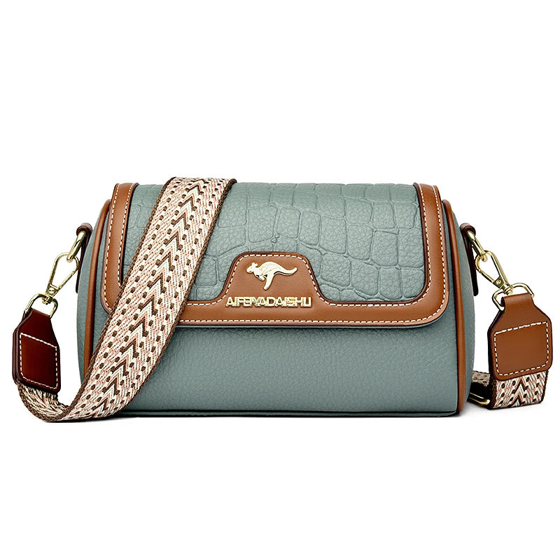StonePU β Small Square PU Leather Crossbody Satchel