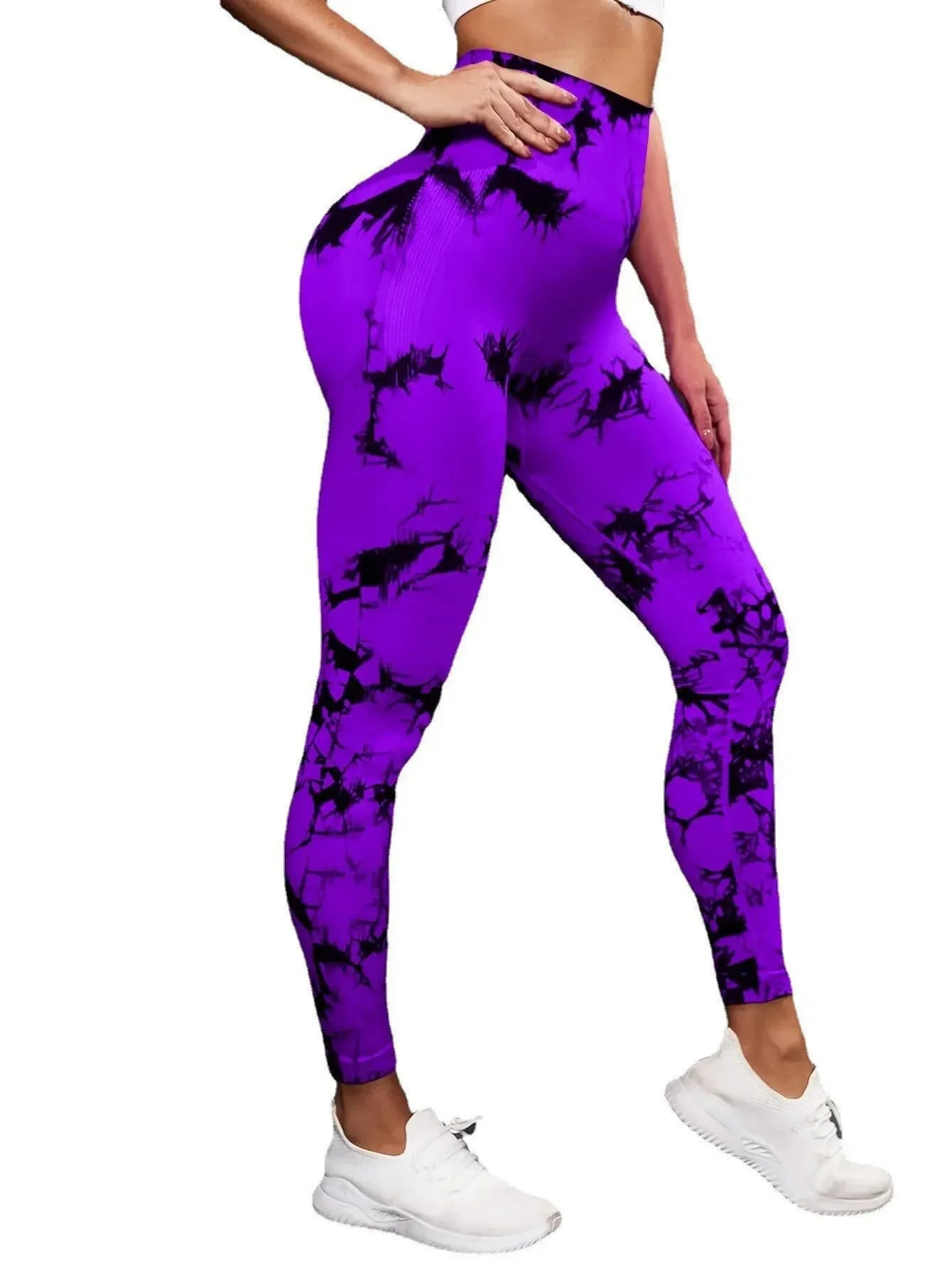 Seamless Tie-Dye Push-Up Leggings β High Waist Yoga & Fitness Tights for Women