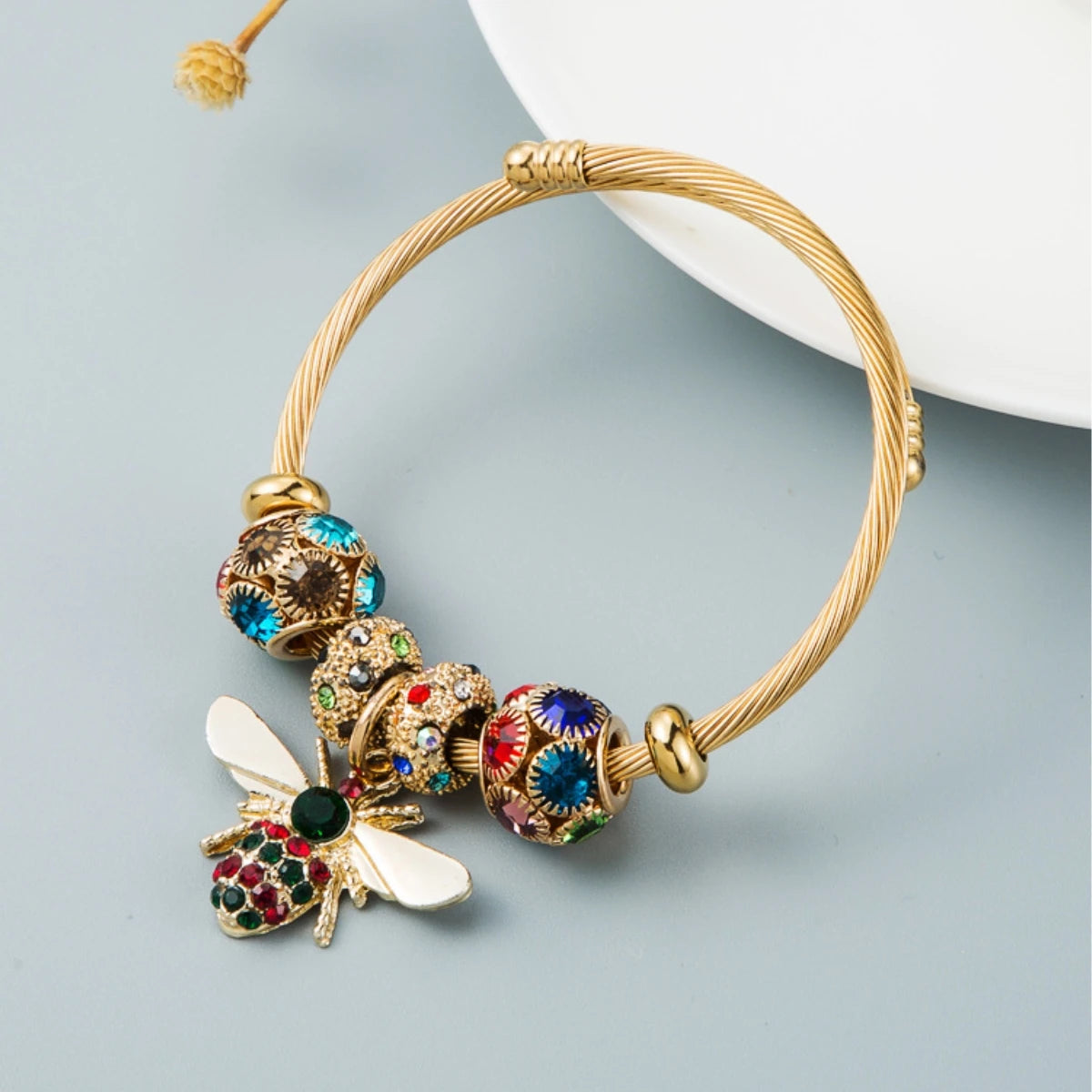 Fashion Stainless Steel Multi-Element Love Beaded Bracelet for Women
