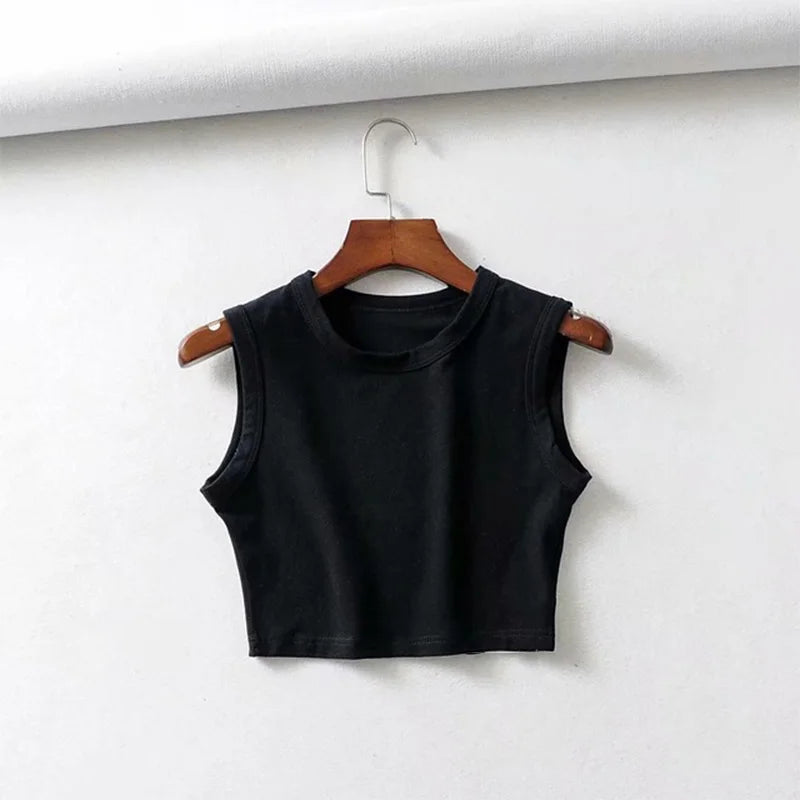 Vintage White & Black Crop Tops β Sexy Biker Punk Streetwear