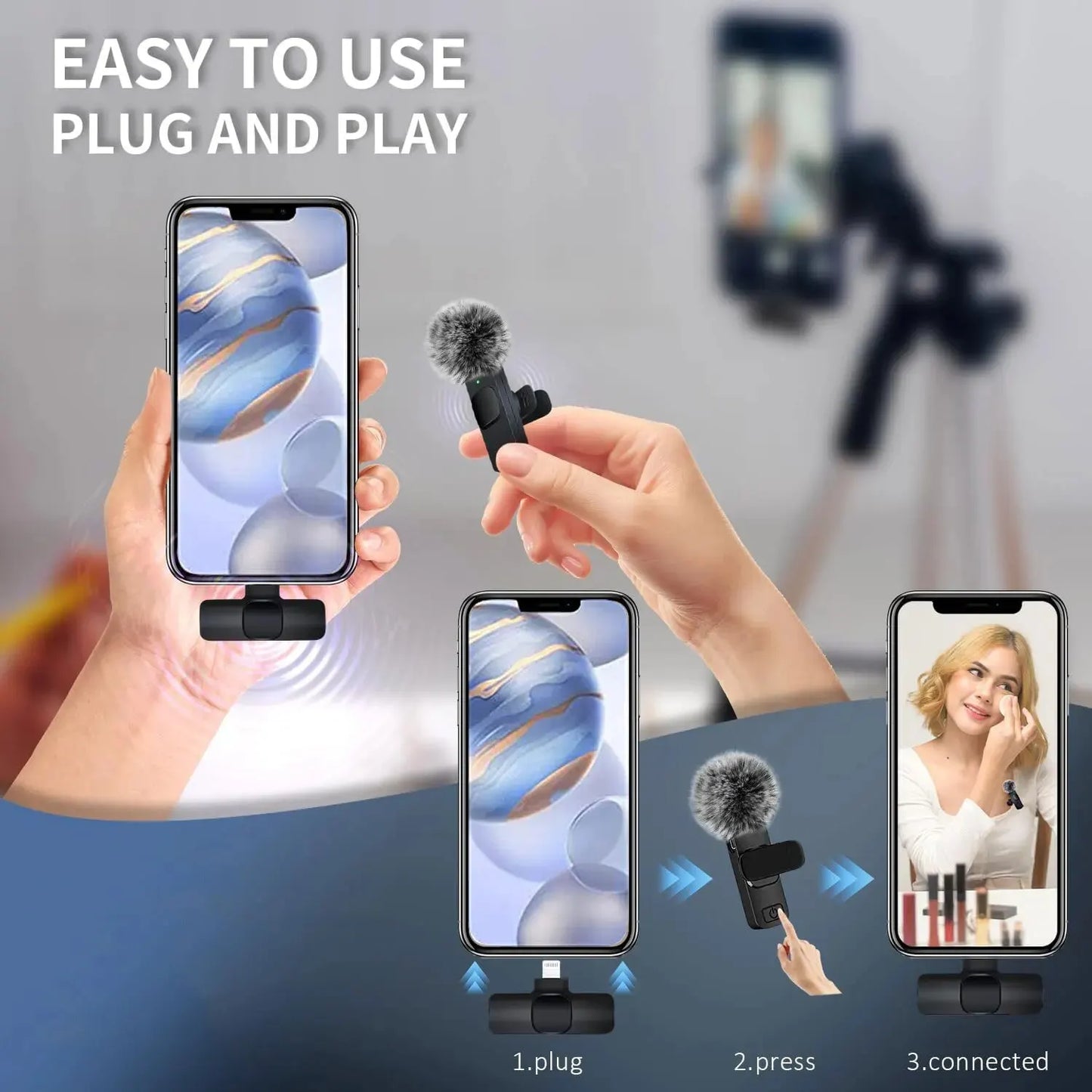 AirMic Mini โ Wireless Lavalier Microphone for iPhone, Android & Laptop