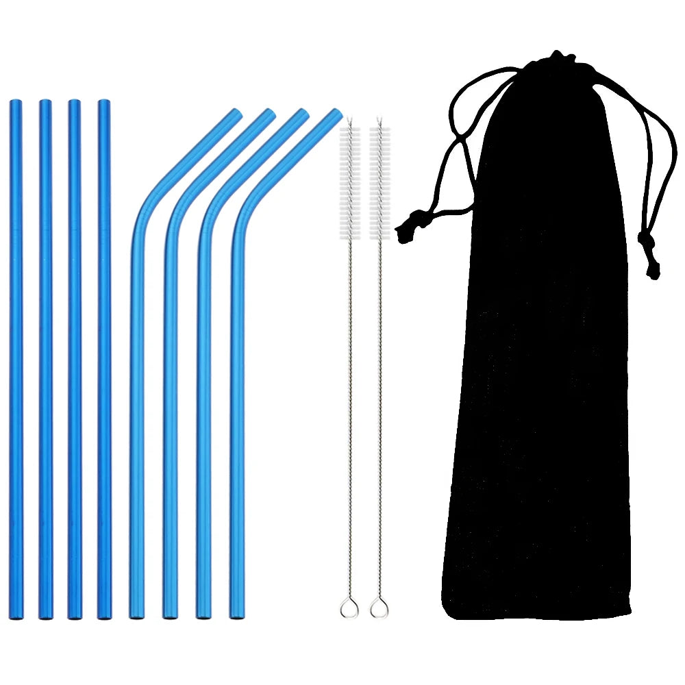 Metal Straws β Reusable 304 Stainless Steel Set with Brush