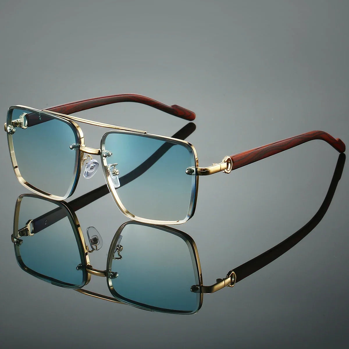 KAMMPT RetroPilot – Women’s Double Bridge Metal Sunglasses