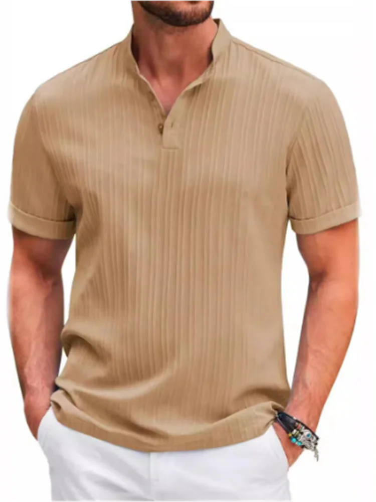 LinoStripe – Summer Jacquard Cotton-Linen Shirt