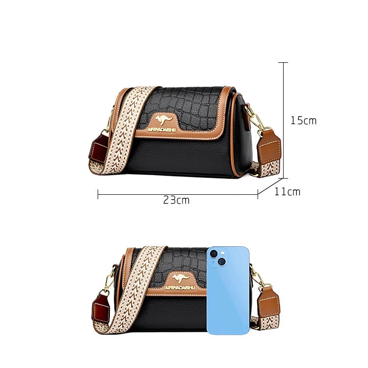 StonePU β Small Square PU Leather Crossbody Satchel
