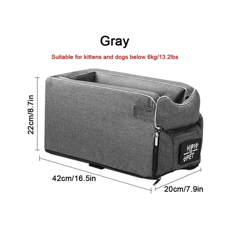 Dog Car Seat Bed β Portable Center Console Travel Carrier for Small Dogs & Cats
