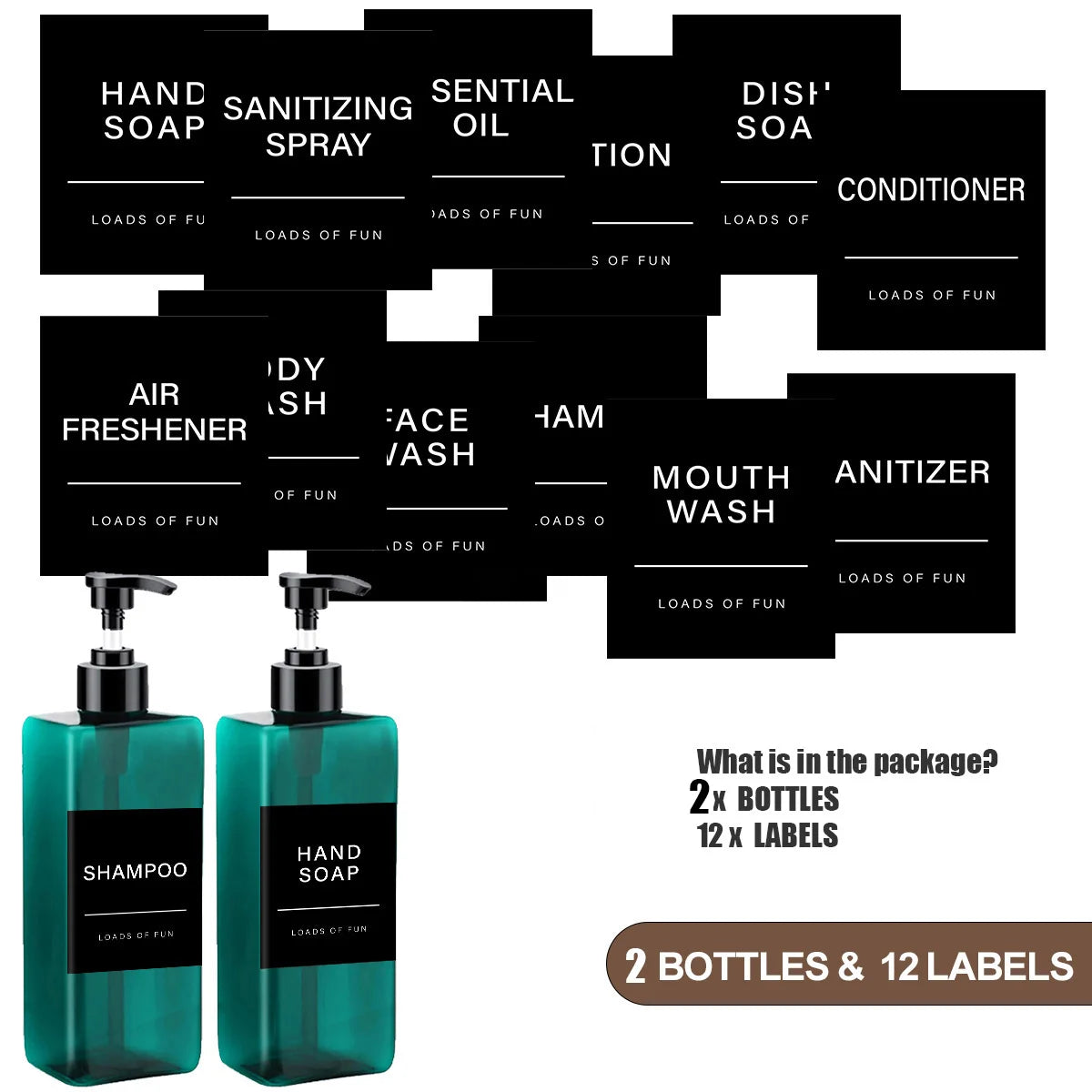 Soap Dispenser β 500ml Refillable Bottle with Labels
