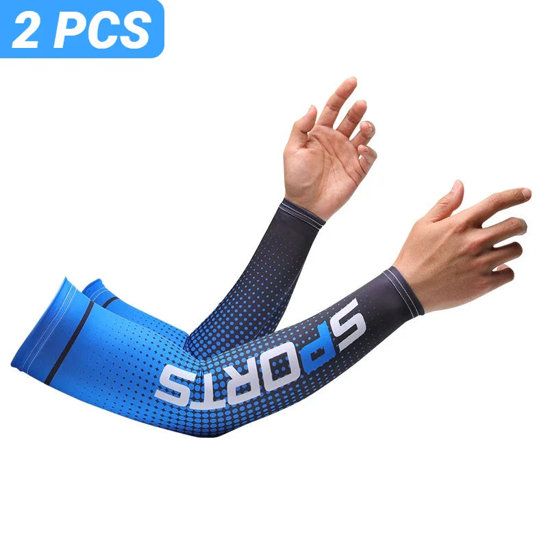 2PCS Ice Silk UV Protection Arm Sleeves β Cooling Sun Sleeves for Outdoor Sports