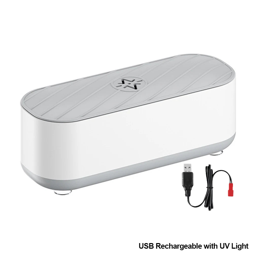 USB Rechargeable Ultrasonic Cleaner – High-Frequency Vibration Washer for Jewelry & Glasses