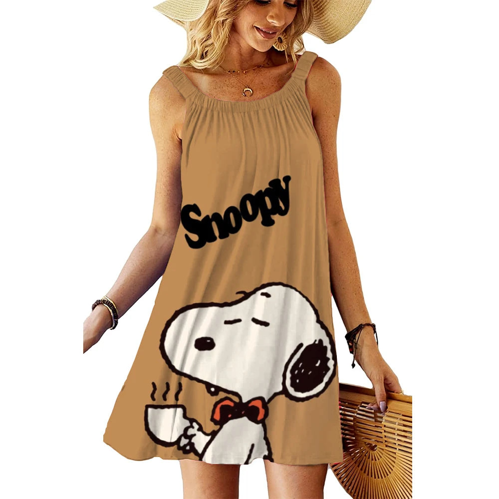 SnoopyVibe – Summer Cartoon Dress