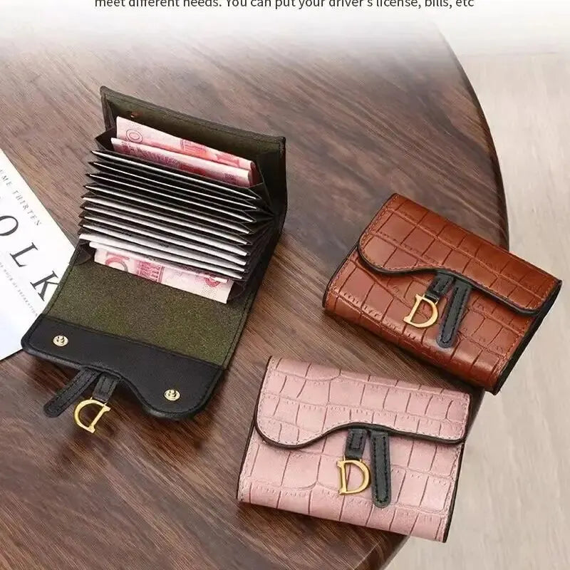 MiniLuxe Wallet β Women's PU Leather Multi-Card Short Clutch