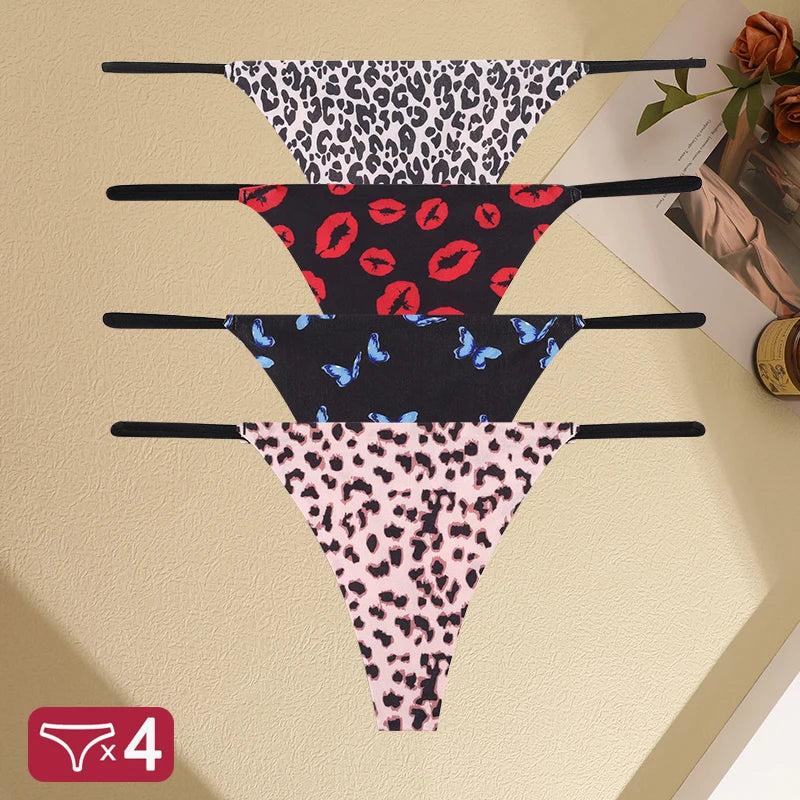 FINETOO 4PCS Seamless Thong Panties β Low Waist, Soft & Sexy