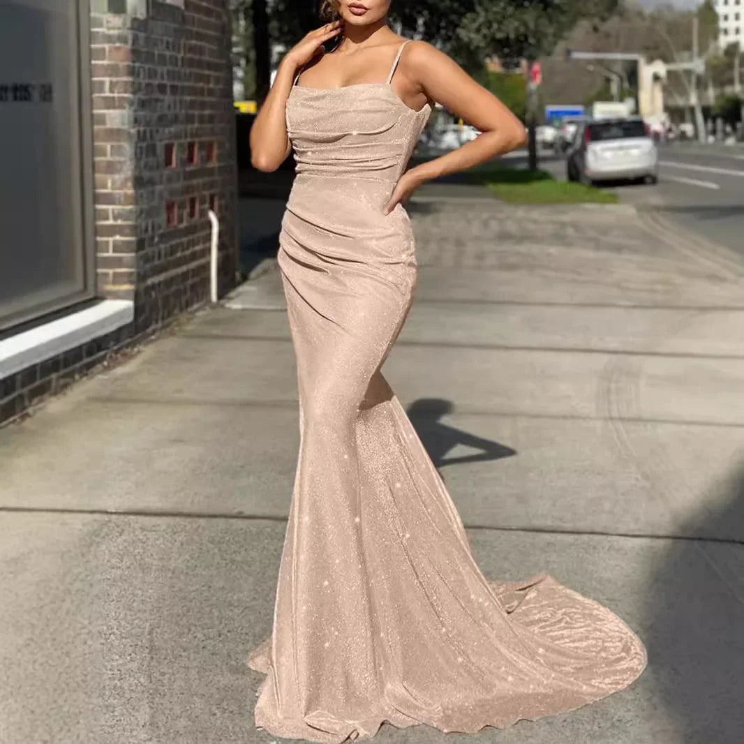 SatinSculpt β Spaghetti Strap Corset Evening Dress
