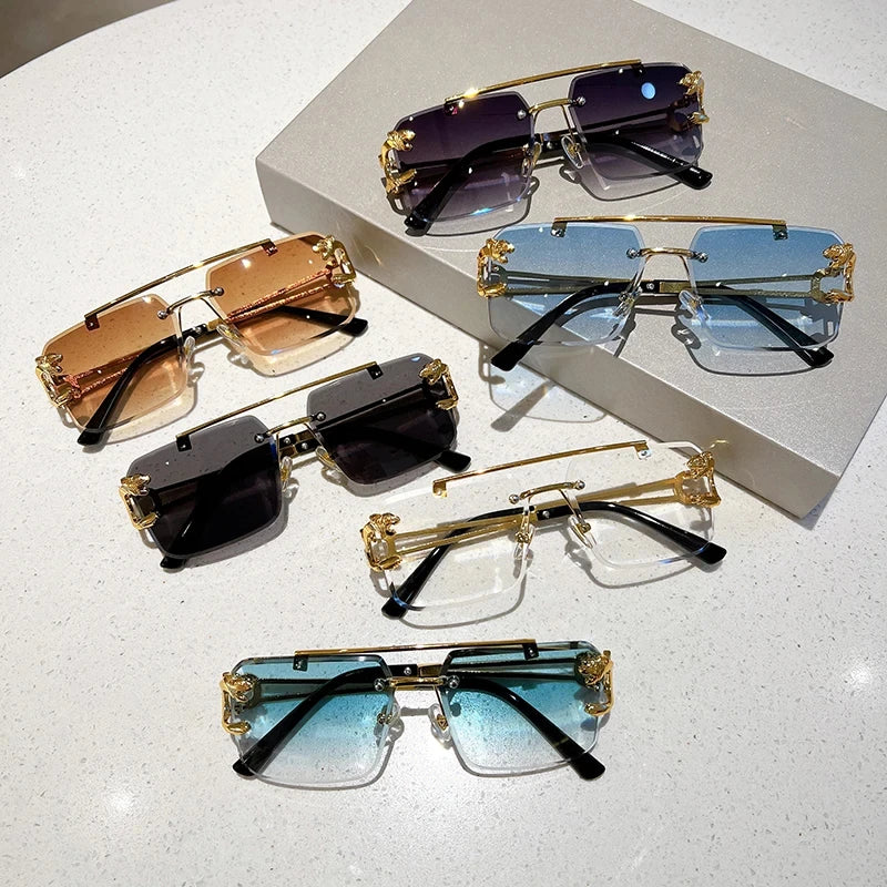 RetroEdge β Frameless Unisex UV400 Fashion Sunglasses