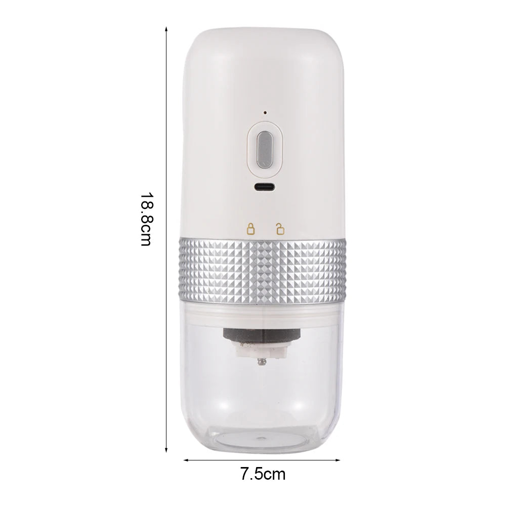 Portable Electric Burr Coffee Grinder β USB Rechargeable, Adjustable Settings, 200ml Capacity