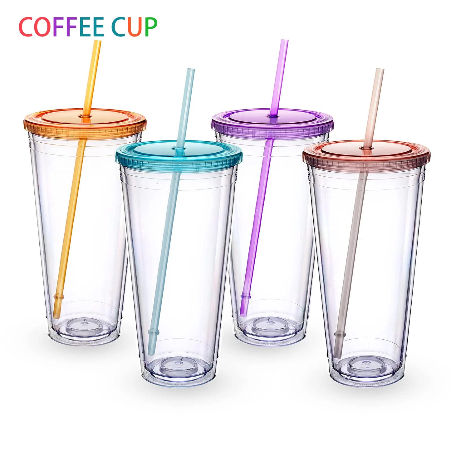 Cold Tumbler β Clear Reusable Cup with Straw & Lid
