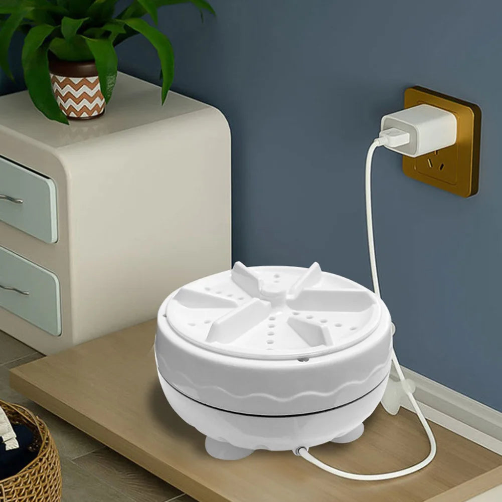 Automatic Mini Turbine Washing Machine β Portable Travel Washer with Air Bubble & Rotation (40W)