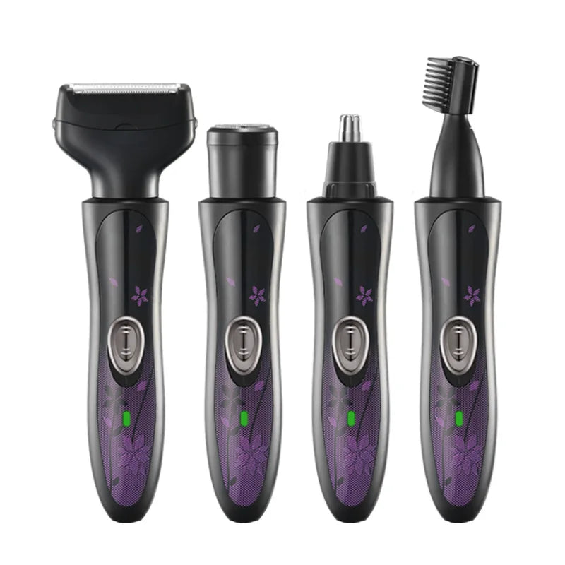 4-in-1 Rechargeable Electric Shaver for Women β Cordless Razor for Face, Arms & Legs