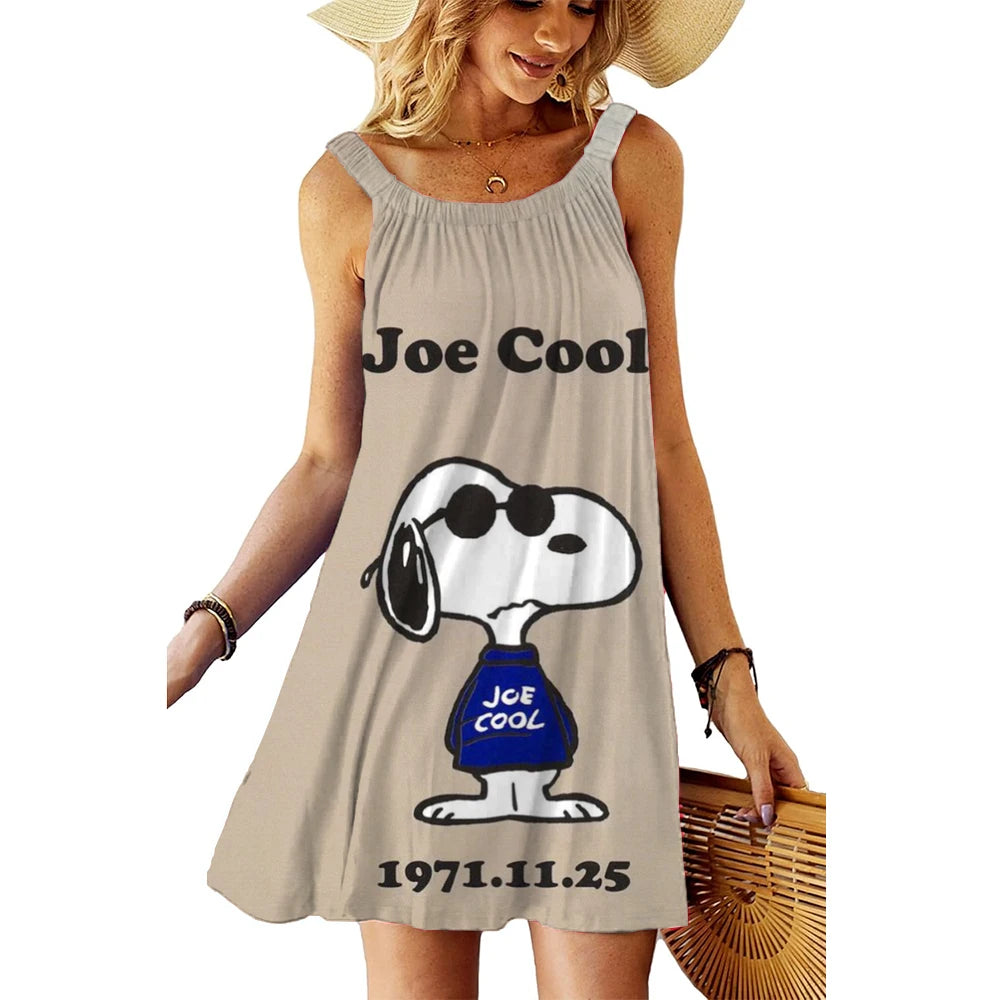 SnoopyVibe – Summer Cartoon Dress